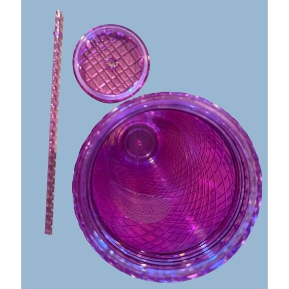 Starbucks Jeweled Pink Taffy Iridescent Tumbler 2021 Venti 24 oz Cold Cup - Picture 5 of 9